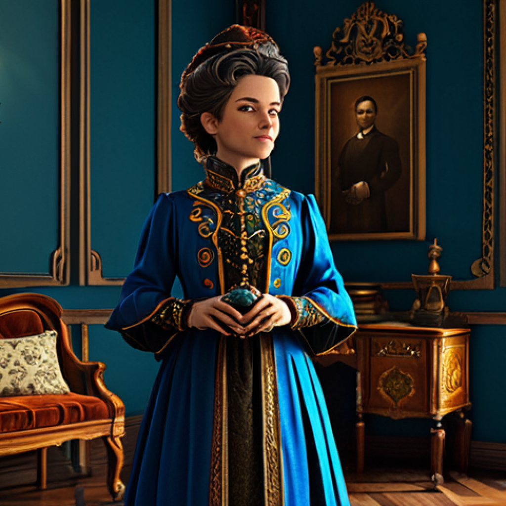 Arcanist Outfit Showcase**

"A stylish Arcanist, fully clothed in a unique, ornate outfit with intricate details and vibrant colors, standing confidently in a vintage-inspired room with antique furniture and soft lighting. The Arcanist is holding a mysterious artifact. Focus on the details of the clothing and the character's expression. Professional digital art, high resolution, perfect anatomy, well-formed hands, appropriate attire, safe for work, family-friendly."

**