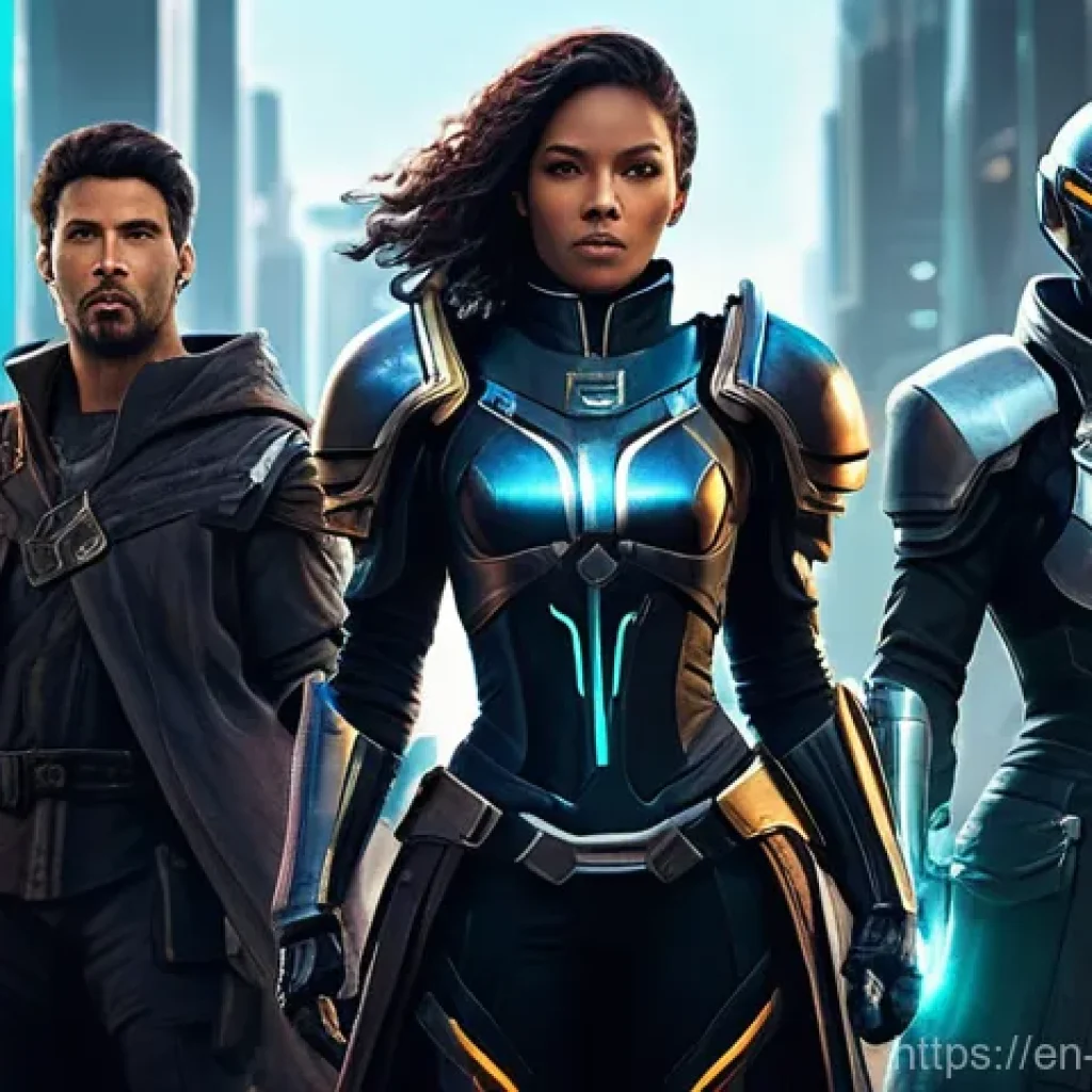 리버스 1999 업데이트 후 새로운 전략 - **A New Arcanist Team in Action**: A dynamic, epic shot of a diverse team of three Arcanists prepari...