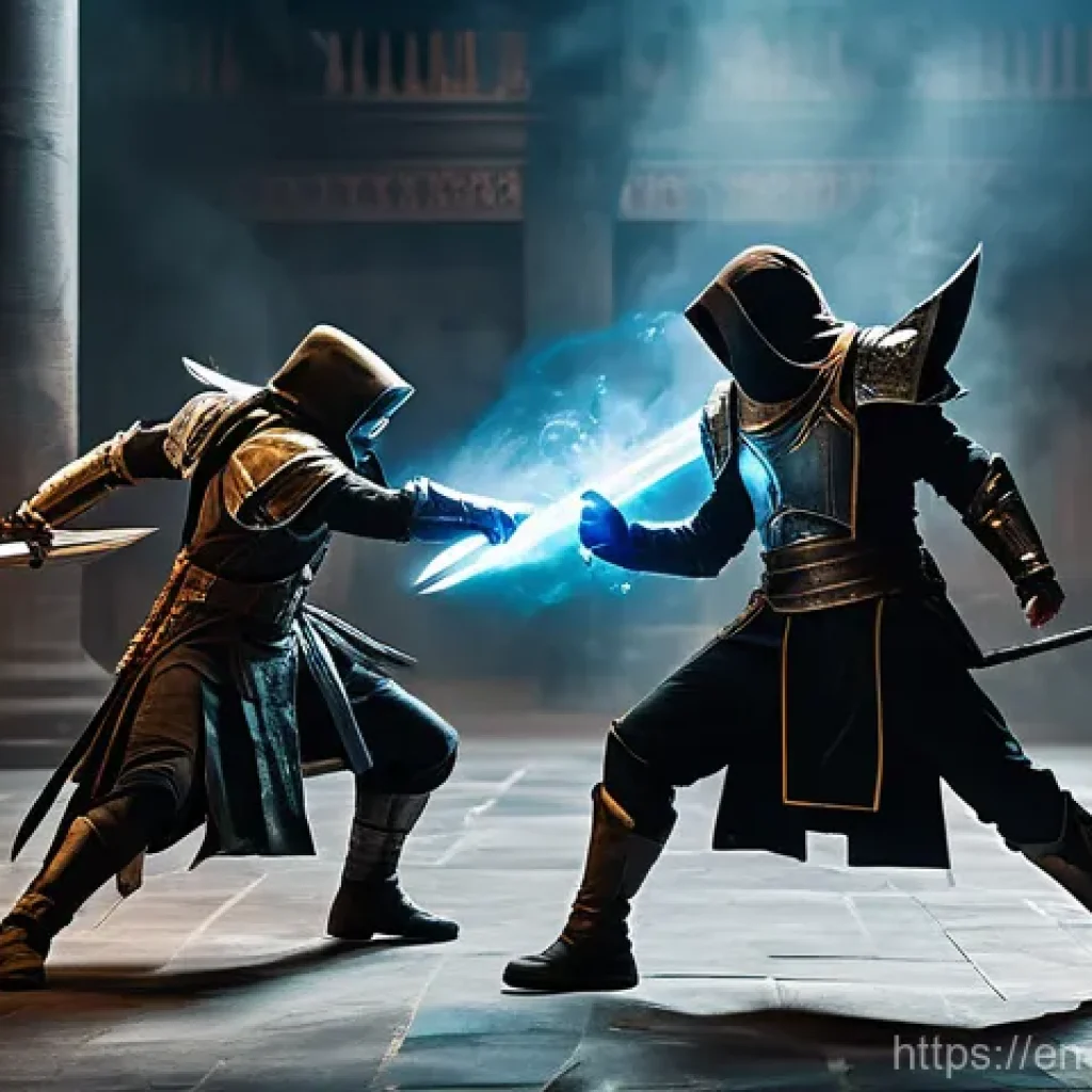 리버스 1999 속성 특화 아이템 - A dynamic, epic combat scene featuring three distinct Arcanists from Reverse: