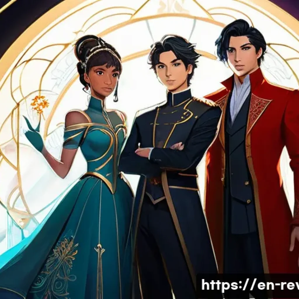 리버스 1999 게임 코칭 서비스 - **Prompt:** An inspiring anime-style group portrait featuring three diverse characters – two female ...