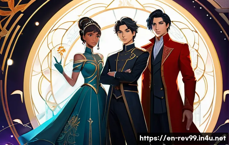 리버스 1999 게임 코칭 서비스 - **Prompt:** An inspiring anime-style group portrait featuring three diverse characters – two female ...